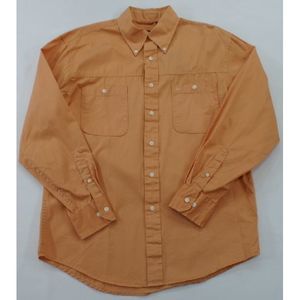 Izod Long Sleeve Shirt M Lt Orange Pockets NWT $50